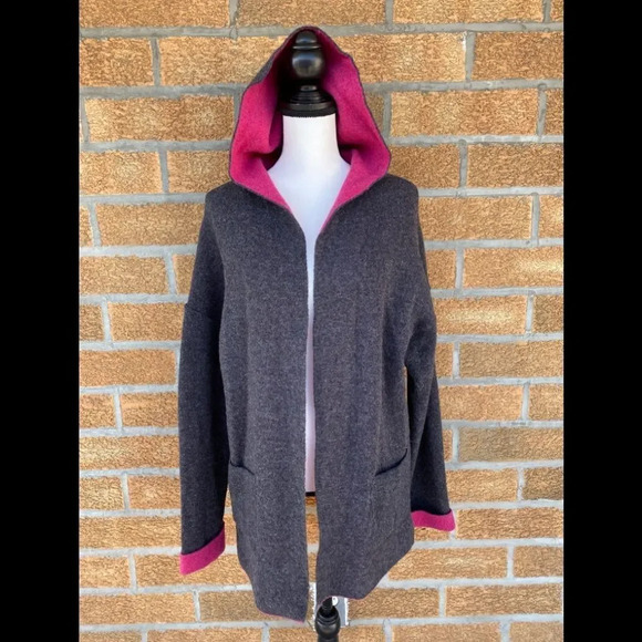 Chiaramente Open Front Hooded Cardigan Large - Picture 1 of 15